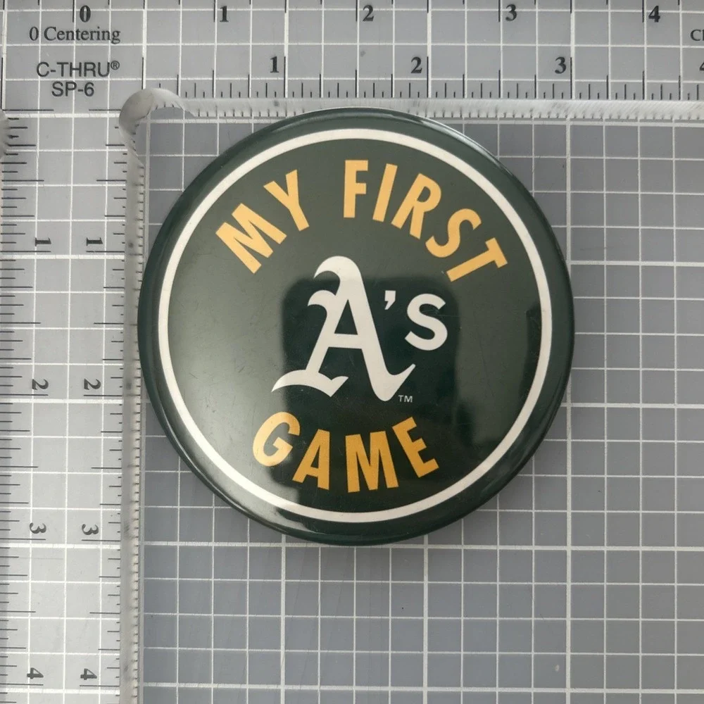 Oakland Coliseum Athletics My First A's Game Button Pin 2024 Limited Edition